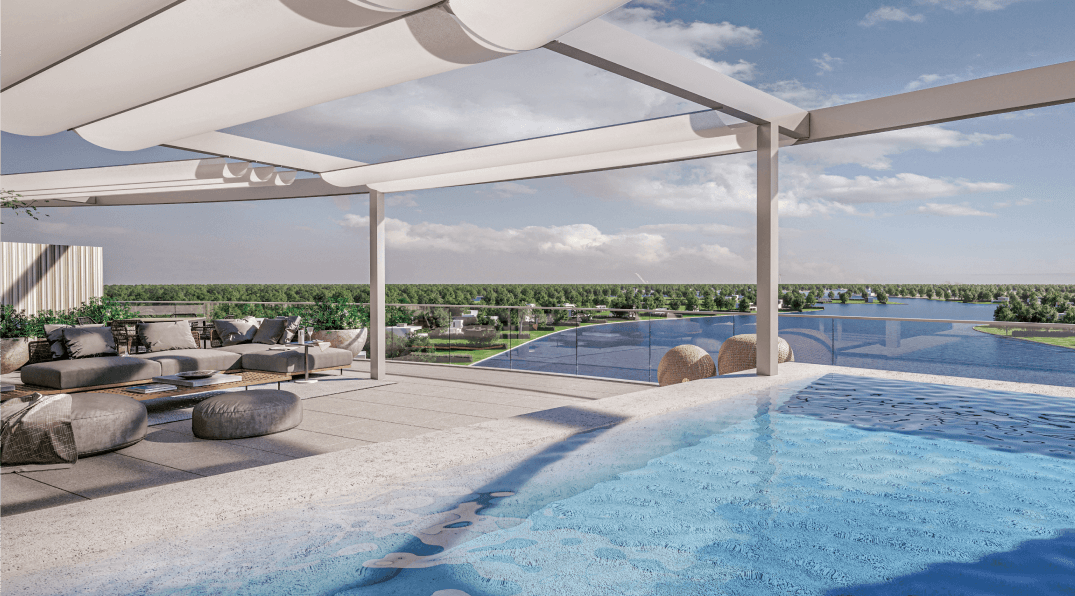 Penthouse con terraza y pileta privada.