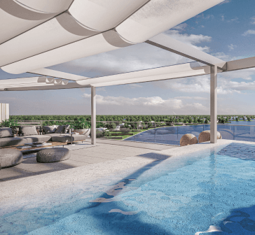Penthouse con terraza y pileta privada.